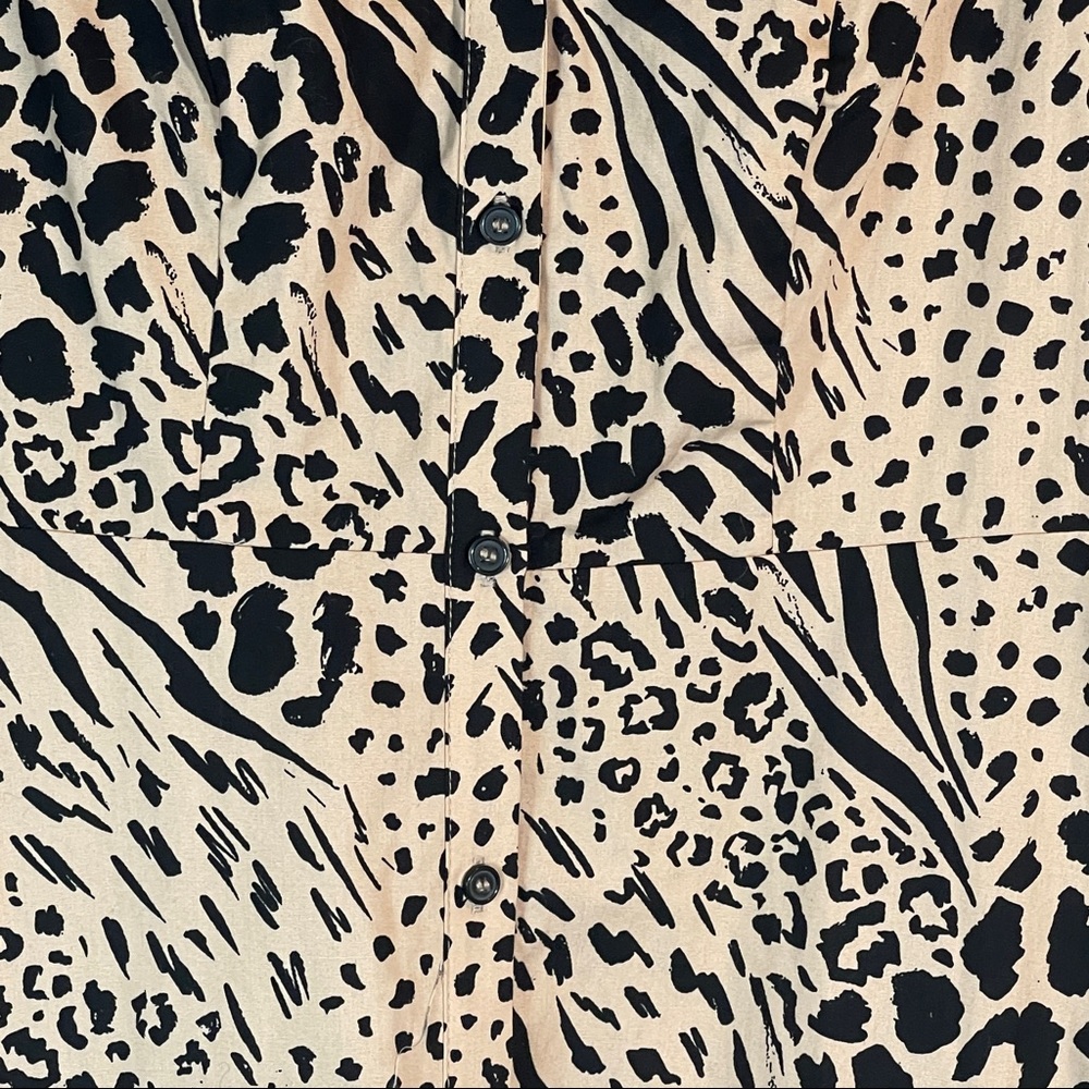 River Island Beige short sleeve animal print shirt midi dress Cream Size UK6 US2 - Picture 4 of 10